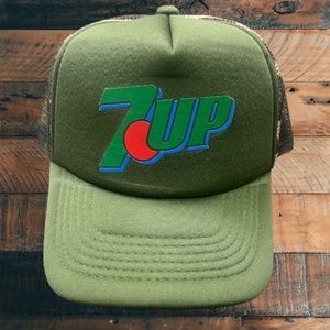 7 Up Soda Green Trucker Hat